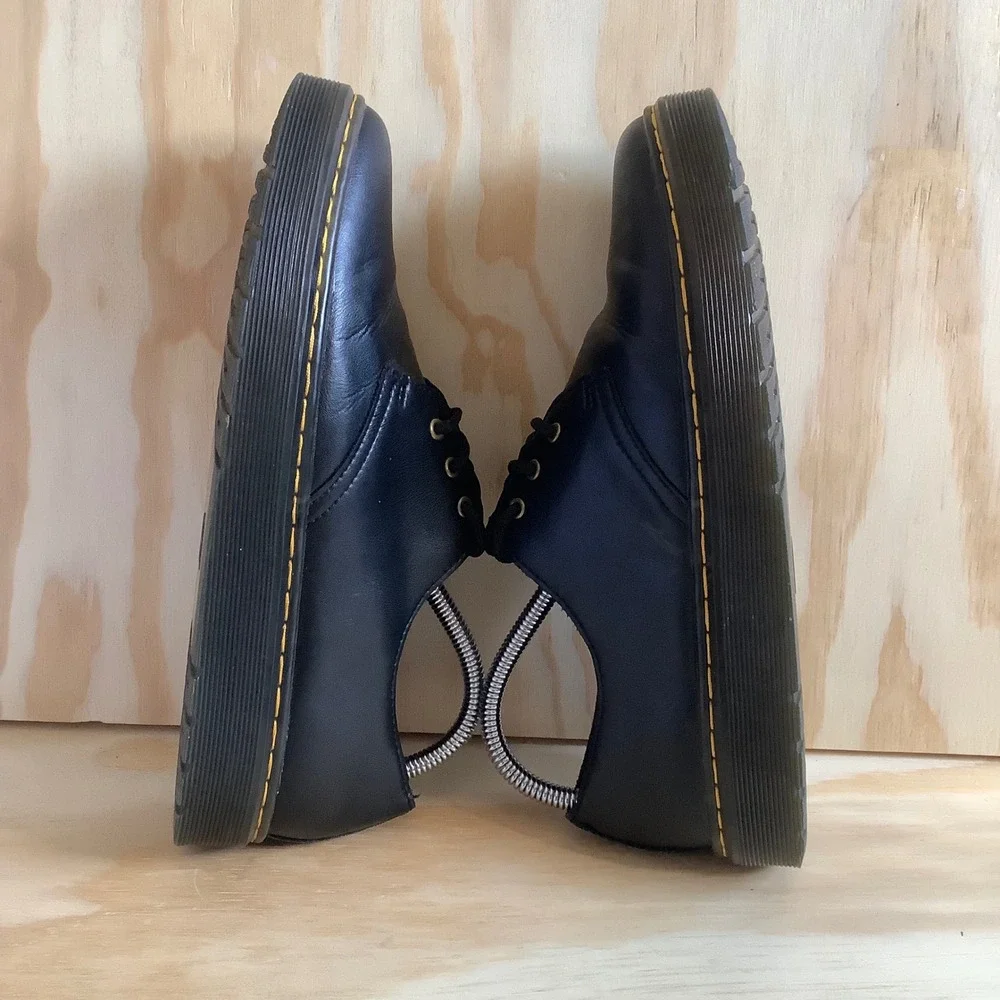 Dr. Martens Zavala Lo Black Leather Platform Oxford Shoes US L 9 M 8 LA004